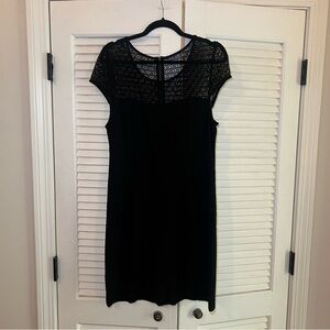 Kensie Lace Detail Patchwork Sheath Bodycon Dress Black XL